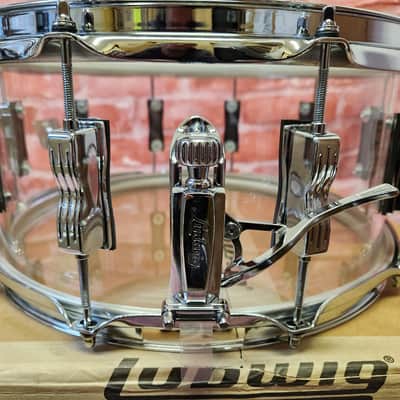 Ludwig *Pre-Order* Vistalite Clear 6.5x14" Zep Bonham Snare Drum Molded Acrylic with Bowtie Lugs | Made in the USA | NEW | Special Order | Authorized Dealer image 5