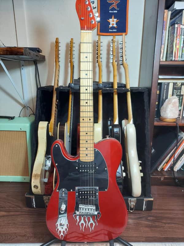 iFusion® Tributer® Metal TM-FIRE Left Handed Telecaster Style Electric Guitar - Metallic Red image 1