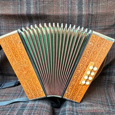 Hohner C#/D  diatonic accordion 2815 pokerwork “presswood”  melodeon image 9