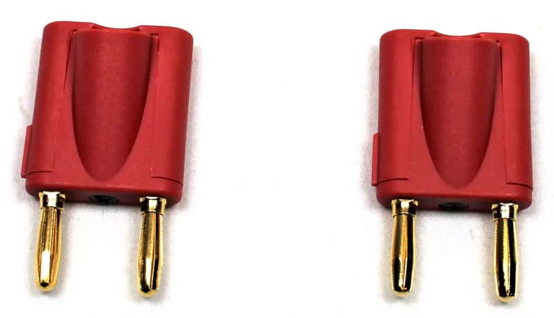 (2) Two Genuine REAN NYS508-R Dual RED Banana Plug for 6mm(.24") to 10mm(.39") image 1