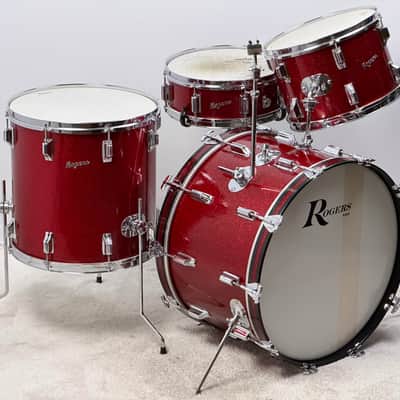 Rogers 22/13/16/5x14" VIDEO 60's Dayton-Era Holiday "Cozy Cole" Drum Set - Red Sparkle imagen 4