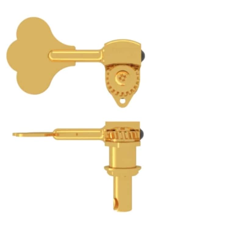Hipshot 20670GT Single Clover Key Treble Side Ultralite Bass Tuning Key 3/8"- Gold image 1