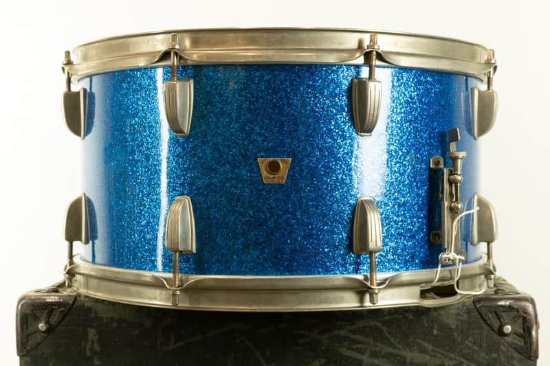 1960 Ludwig 8x15 Blue Sparkle Festival Model School Concert Drum image 1