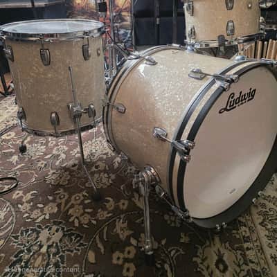 Ludwig Classic Maple Downbeat Outfit 8x12 / 14x14 / 14x20" Drum Set 2013 - Present - Vintage White Marine Pearl image 1