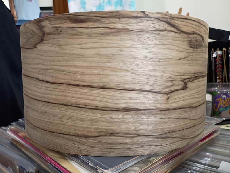 14x7 Black Limba Exotic steam Bent semi-solid bare raw snare drum Shell by Erie drums and shells