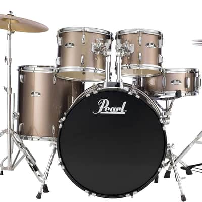 Pearl Roadshow Drum Set 5-Piece Complete Kit with Cymbals and Stands, Bronze Metallic (RS505C/C707) image 4