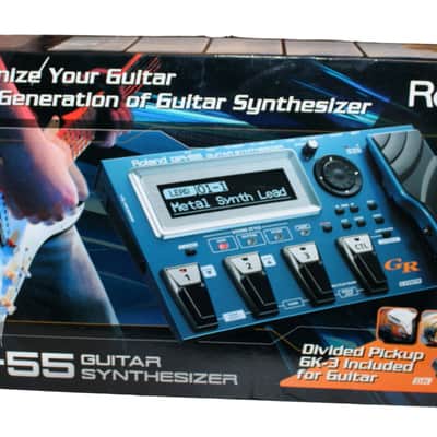 New Open Box Roland GR-55 Guitar Synthesizer Blue complete with GK-3 pickup image 1