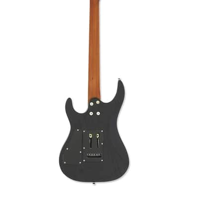 Aria MAC-DLX-STBK Pro II Craved Top Ash Body Maple 3P Bolt-on Neck 6-String Electric Guitar image 2