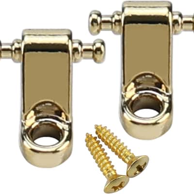 2 PCS String Retainer for Electric Guitar String Guide Zinc Alloy String Trees Compatible with Tele Telecaster Start Electric Guitar String Replacement Parts Gold image 1