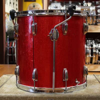 1960s Ludwig Super Classic Outfit in Red Sparkling Pearl 14x22 9x13 16x16 image 12