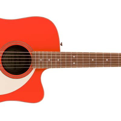 Fender California Standard Redondo™ CE, Spruce Top, Ivory Pickguard, Fiesta Red image 3