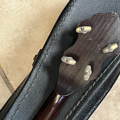 Vintage 1930s Kay May Bell College Pal Tenor Guitar with case image 10