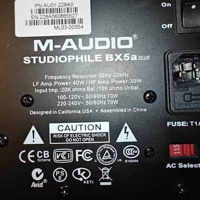 M-Audio BX5A Deluxe Active Studio Monitors (Pair) 2000s - Black image 5