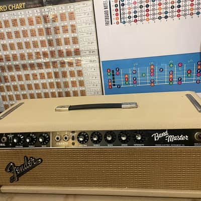 1963' USA made Fender Bandmaster transition era Blonde Tolex Head & Cabinet - AB763 circuit image 9