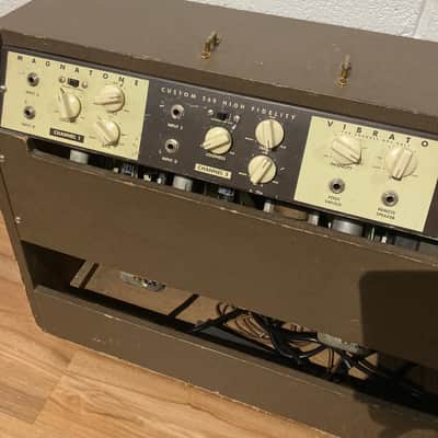 Magnatone Model 260 Custom 200 Series 2-Channel 35-Watt 2x12" Guitar Combo 1950s - Brown image 6