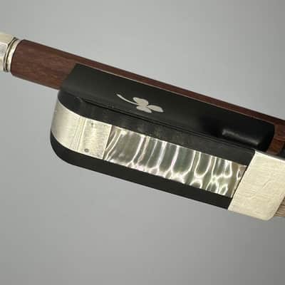 Shamrock design- silver mounted 4/4 cello bow image 3