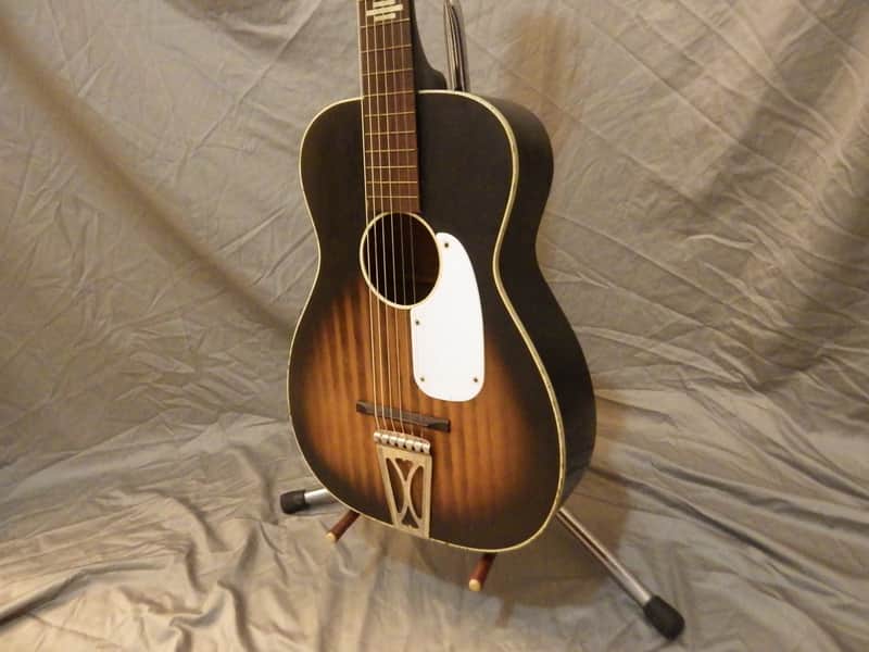 Harmony Stella Parlor Guitar (1950s, Two-Tone Sunburst) | Reverb
