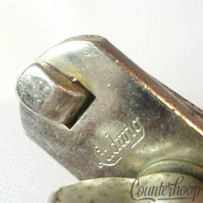 Ludwig Cowbell Mount Rod+Clamp Clamp-On Bass Drum Hoop Nickel Script 50s-60s USA image 2