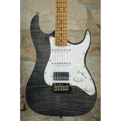 JET GUITARS JS450 TBK - Stratocaster HSS Roasted Maple Neck - Flame Top Transparent Black image 3