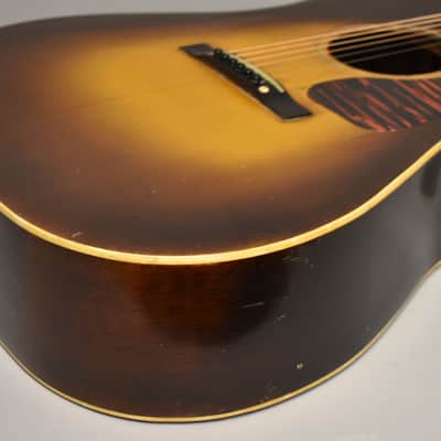 c. 1942 Gibson J-50/J-45 Jumbo Acoustic Banner Logo Refinished Sunburst w/HSC image 8