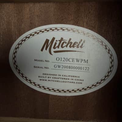 Mitchell Model No. O120CEWPM Acoustic-Electric Guitar image 19
