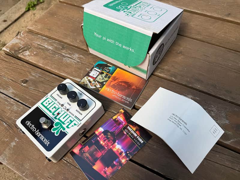Electro-Harmonix Big Muff Pi with Tone Wicker Distortion / Sustainer 2008 - Present - White / Black / Green image 1