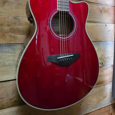Yamaha FSC-TA TransAcoustic Concert Cutaway Acoustic - Ruby Red image 1