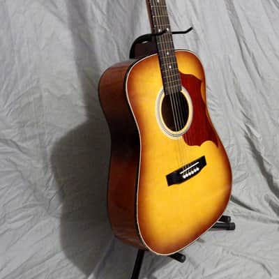 Vintage Global Acoustic Guitar (1970s, Sunburst) image 6