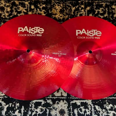 Paiste 14" Color Sound 900 Series Heavy Hi-Hat Cymbals (Pair) - Red image 1
