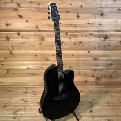 Ovation Elite TX Mid Cutaway Electric Acoustic Guitar - Black image 2
