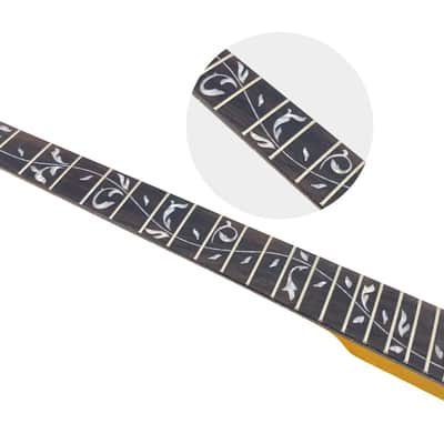 Yellow Paint Maple Electric Guitar Neck 6 String - 20 Fret 25.5" Replacement Neck with Rosewood Fretboard, 42mm Nut Width, Big F Headstock- Bolt-On Unfinished DIY Guitar Parts image 6