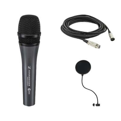 Sennheiser e 845 Handheld Super-cardioid Dynamic Microphone with Pop Filter and XLR Cable