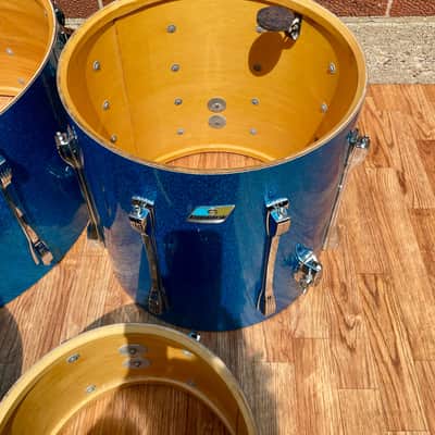 1970s Ludwig Mach 5 Pro Beat Drum Set Blue Sparkle 24/12/13/16 image 19