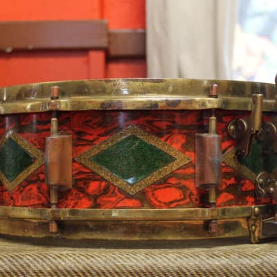 1930s Premier Dominion Super 5.5"x14" Snare Drum in Sunset Pearl image 1