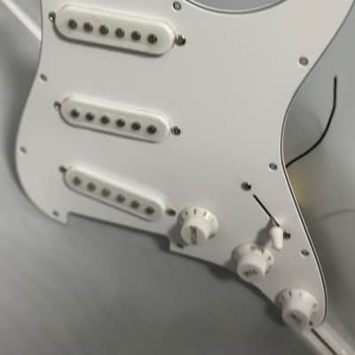 Monte's Guitar  Custom Build Stratocaster Pickguard White Fully Loaded and Wired d image 1