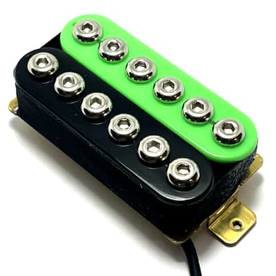 Zebra Green Black Crusader Bridge Position Humbucker Pickup, 1 qty ~ Featuring Chrome Poles image 2