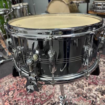 6.5" x 14" Slingerland No. 121 Super Sound King  10-Lug Chrome Over Brass Snare Drum image 2