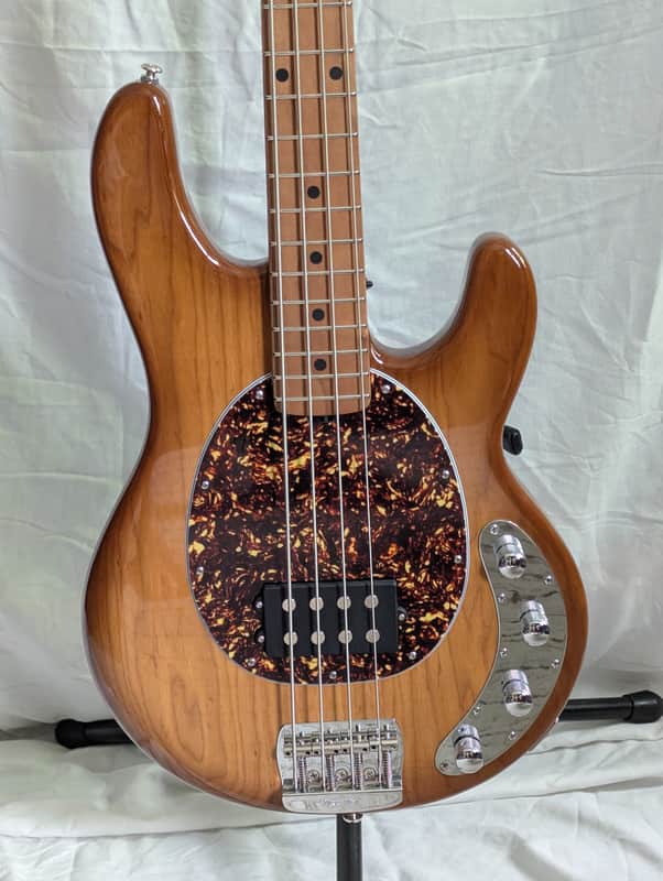 Ernie Ball Music Man StingRay Special 4 H 2024 Hot Honey Roasted Maple Neck Mono Case image 1