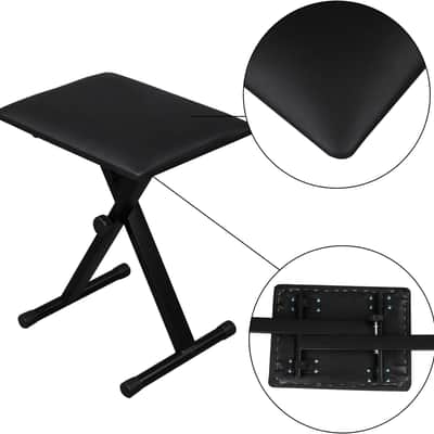 Heavy Duty Keyboard Stand and Bench, Piano Stand and Keyboard Bench with Adjustable Height and Portable (Double-X) image 3