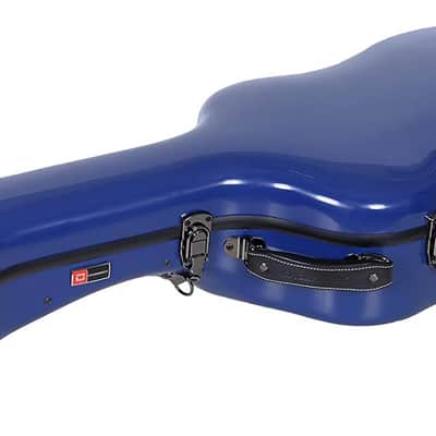 Crossrock Cases Molded Strong Fiberglass Hard Case For Acoustic Dreadnought Guitars In Navy Blue image 7