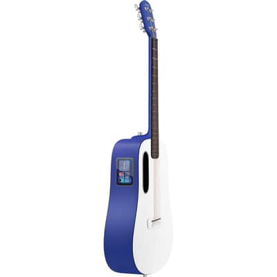 Lava Music L9200005 ME Play 36” Acoustic / Electric Guitar With Gig Bag, Deep Blue / Frost White image 6