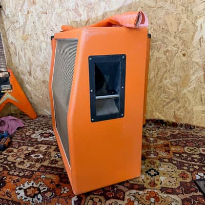 Vintage 1968 1969 Marshall 'Salt and Pepper' Orange 4x12 Amplifier Cabinet EMPTY image 6