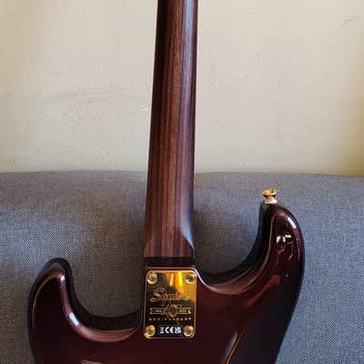 Custom Squier 40th Anniversary Gold Edition Stratocaster - Ruby Red Metallic, 100% Rosewood Neck (2022) image 4