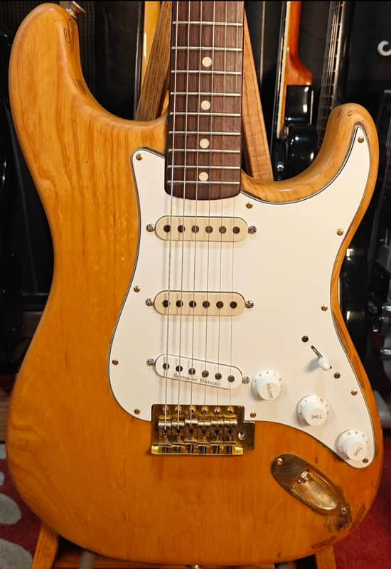 Fender The Strat with Rosewood Fretboard 1980 Candy Apple Red Matching headstock Stripped body image 1
