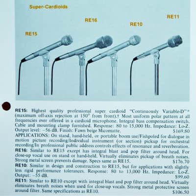 Vintage 1987 Electro-Voice RE11 Supercardioid Dynamic Microphone Low Z w mic clip RE10 RE15 RE16 RE18 image 2
