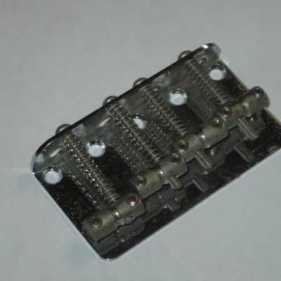used lightly relic'd Fender Mexican P Bass Vintage Style BRIDGE full assembly Chrome (from 1994) also included is a used set of D'Addario bass strings image 21