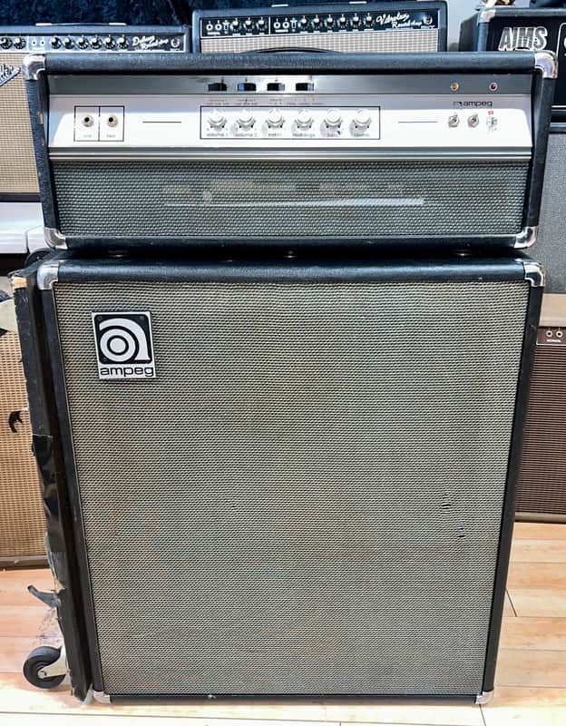 Stellar 1970's Ampeg V4 100 Watt Head & 4X12 Ampeg Cabinet Half Stack, Excellent Condition Serviced and Ready to Rock ! image 1