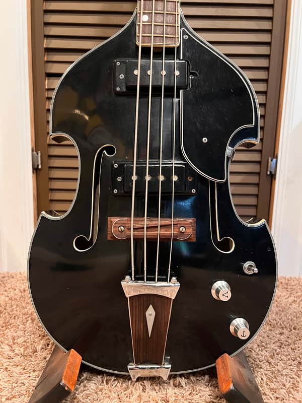 Univox Scroll Headstock Violin Beatle Bass MIJ image 1