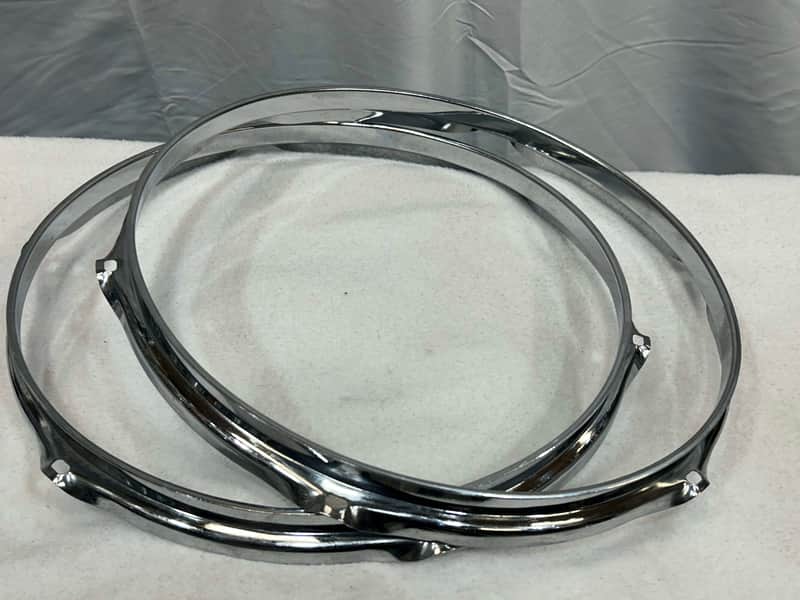 Ludwig 2 Steel 12"/6 lug Triple Flanged Hoops (10115T-HP-1165) 1977 - chrome image 1