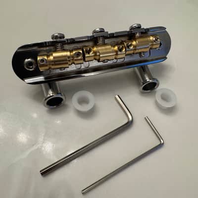 The Overpass “Goliath” Chrome Plated Brass Bridge with USA made Custom Raw Brass Saddles for Fender / Squier Jazzmaster / Jaguar / Mustang / Offset Guitar image 3